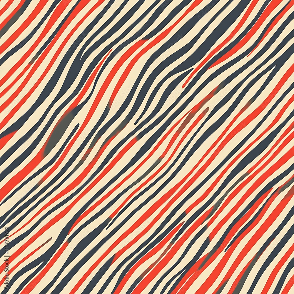 Abstract Red Black Cream Wavy Stripes Pattern Abstract Red Black Cream Wavy Stripes Pattern