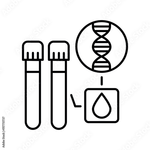 Biomarker black line icon.