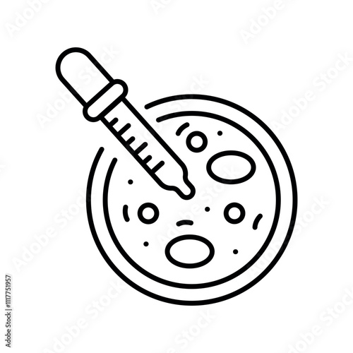 Cell culture black line icon.