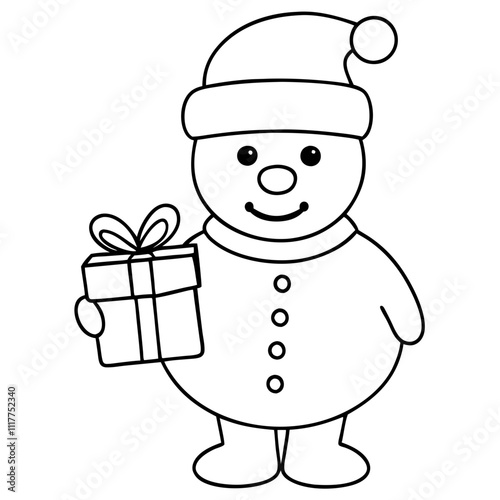 snowman with gift box