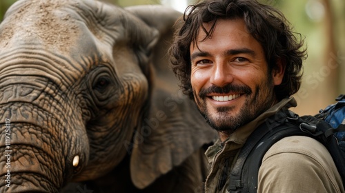 Man advocating for endangered wildlife preservation through global campaigns photo