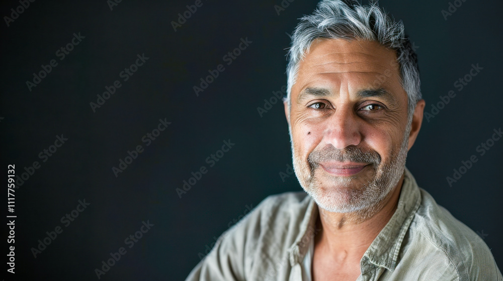 Handsome indian middle age man happy face smiling Handsome indian middle age man happy face smiling