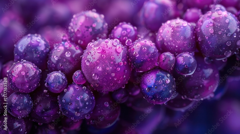 Vibrant purple spherical clusters abstract organic botanical nature background Detailed macroshot of textured colorful glowing mesmerizing floral spheres or berries in a moody mystical Vibrant purple spherical clusters abstract organic botanical nature background Detailed macroshot of textured colorful glowing mesmerizing floral spheres or berries in a moody mystical