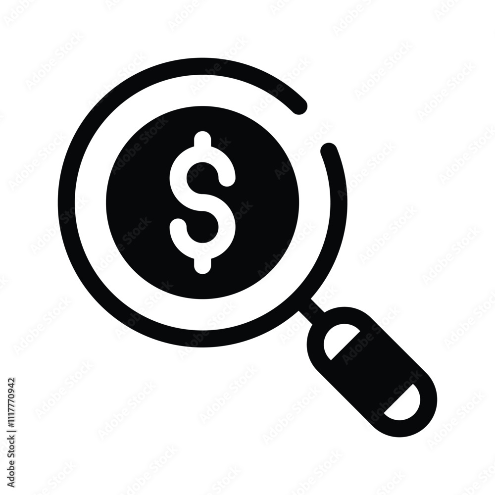 A magnifying glass over a dollar, symbolizing financial exploration A magnifying glass over a dollar, symbolizing financial exploration
