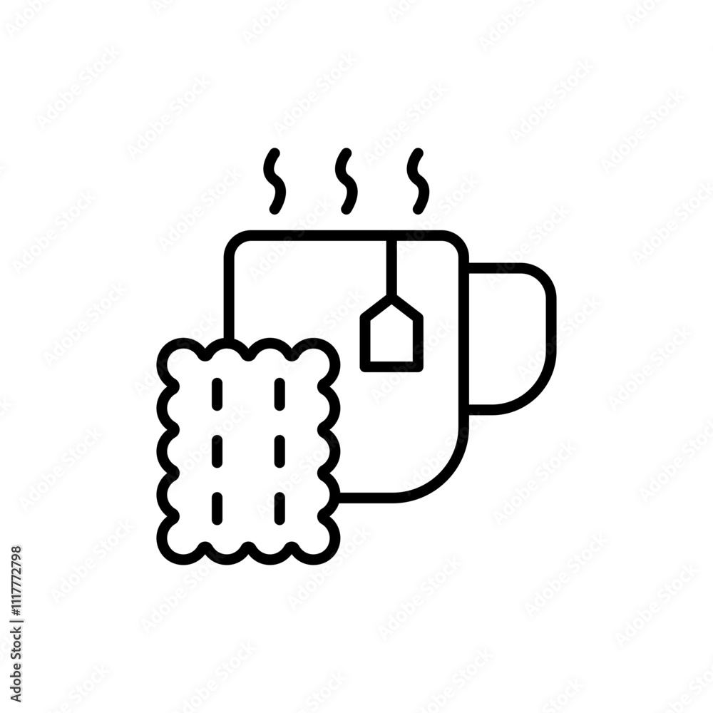 Afternoon tea outline icons, minimalist vector illustration ,simple transparent graphic element .Isolated on white background Afternoon tea outline icons, minimalist vector illustration ,simple transparent graphic element .Isolated on white background