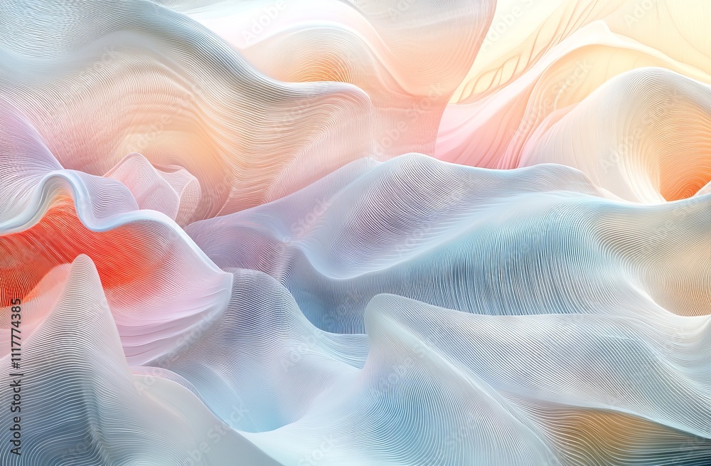Abstract Digital Art with Waves of Light and Colorful Lines. AI generated illustration Abstract Digital Art with Waves of Light and Colorful Lines. AI generated illustration
