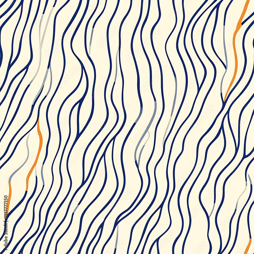 Abstract Wavy Lines Pattern in Blue Orange and Gray Abstract Wavy Lines Pattern in Blue Orange and Gray