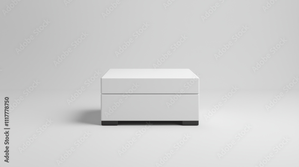 Modern white storage box with sleek design and minimalistic style Modern white storage box with sleek design and minimalistic style