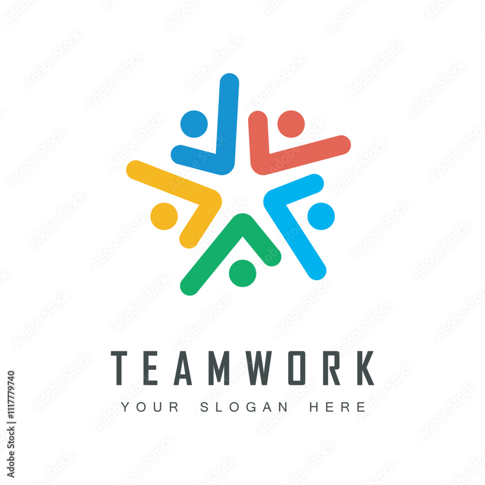 Teamwork concept logo vector design Teamwork concept logo vector design