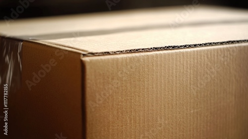 A close-up shot of a box on a table, with details visible