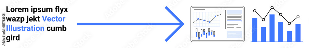 Arrow pointing from text to graph and charts. Ideal for business presentations, data analytics, financial reports, market research, growth analysis, performance tracking, landing page Arrow pointing from text to graph and charts. Ideal for business presentations, data analytics, financial reports, market research, growth analysis, performance tracking, landing page
