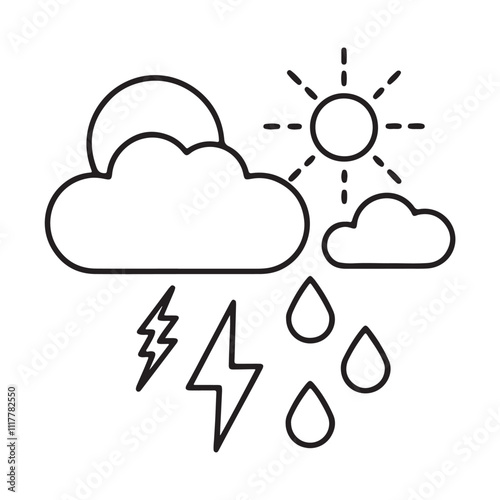 Modern weather icons set vector illustration