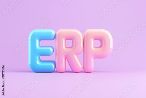 Modern 3D Text of ERP Enterprise Resource Planning Concept