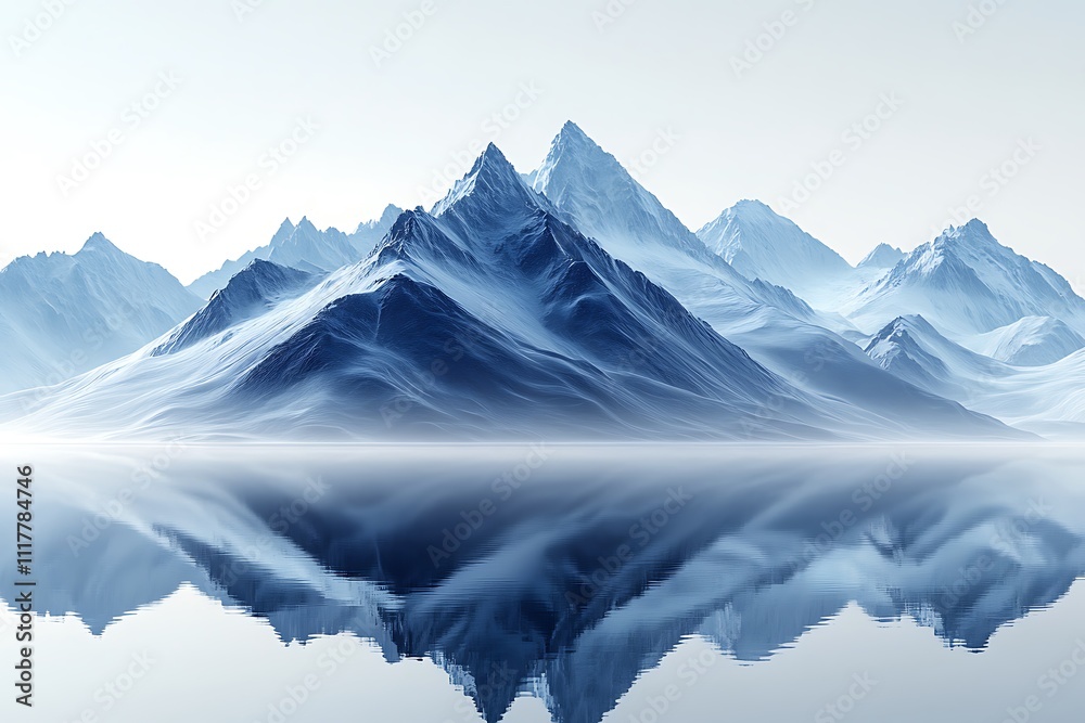 Fototapeta premium Rock Mountain On White Background 