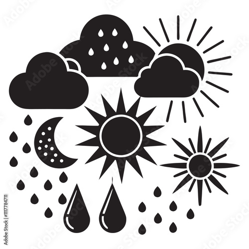 Modern weather icons set vector illustration