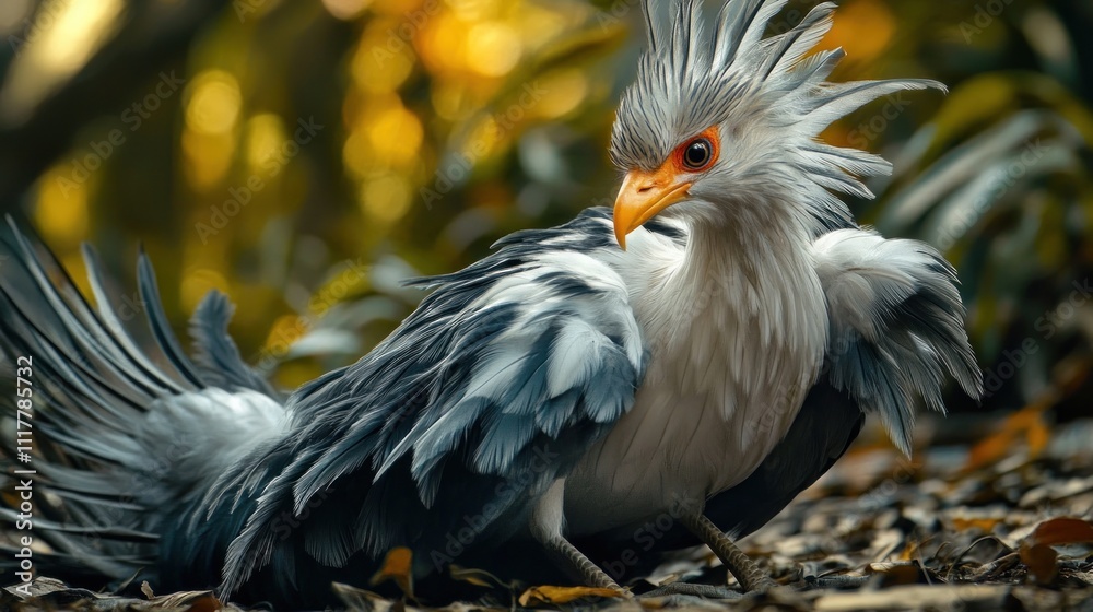 Serene Secretary Bird Portrait Serene Secretary Bird Portrait