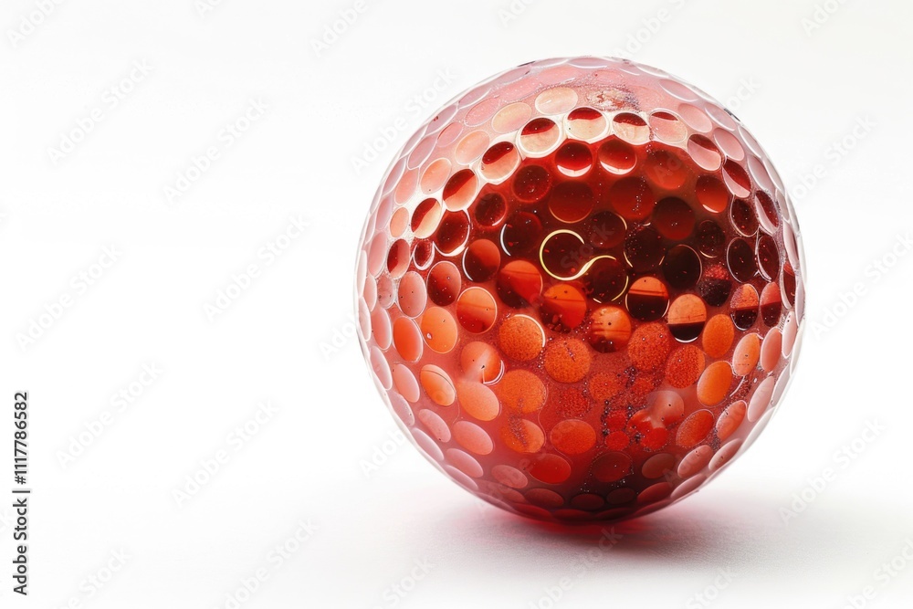 A red glass sphere with a circular opening A red glass sphere with a circular opening