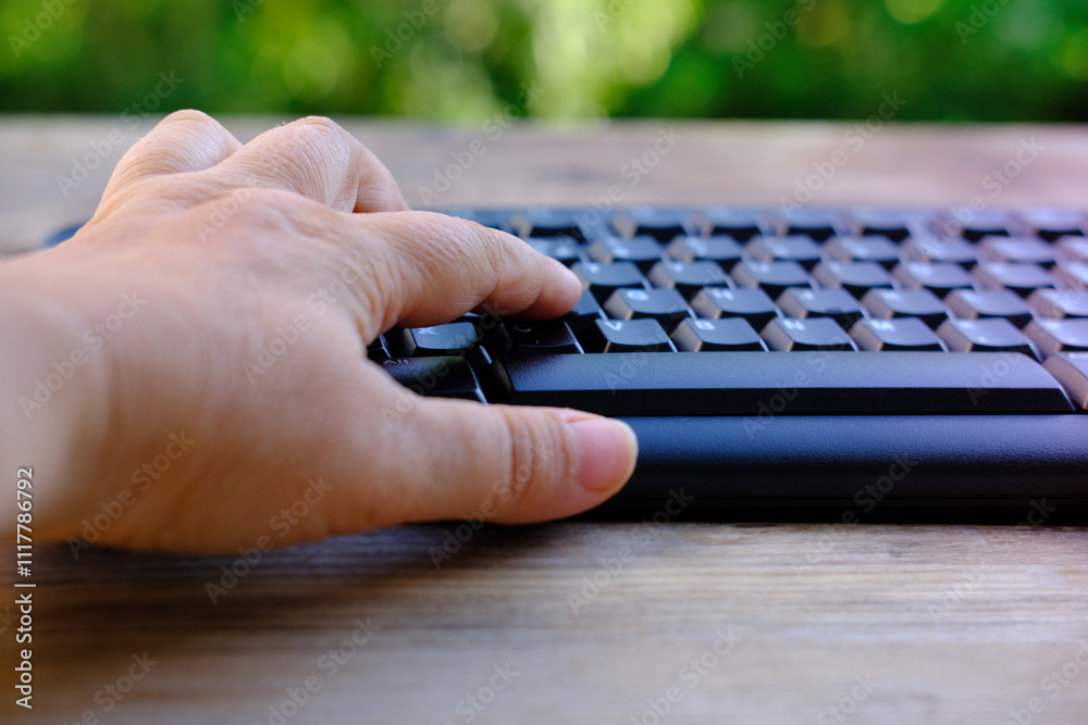 close-up black laptop keyboard work and office productivity, featuring female hands typing on keyboard, digital work routine close-up black laptop keyboard work and office productivity, featuring female hands typing on keyboard, digital work routine