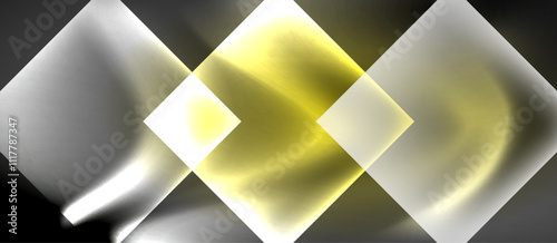 Dark neon colors with glass square shapes