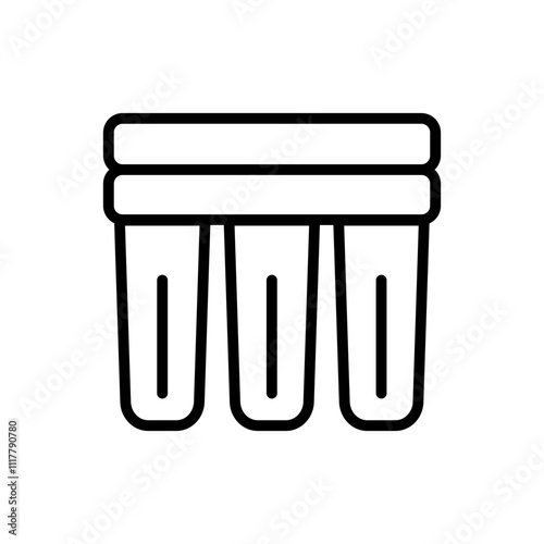 Water treatment line icon. Filtration process. Osmosis and desalination. Potable water. Isolated vector outline illustrations. Customizable symbol.