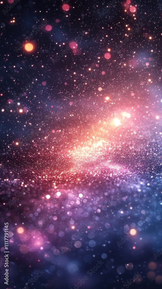 Fototapeta premium Vibrant galaxy background with sparkling stars and colorful nebula in deep space