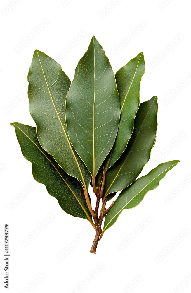 Fresh Bay Leaves Cluster Isolated on Transparent Background Fresh Bay Leaves Cluster Isolated on Transparent Background