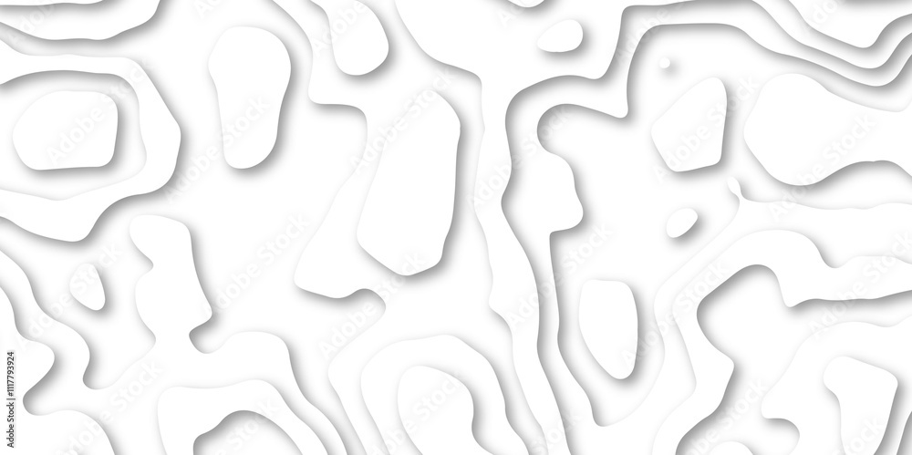 Abstract wavy line paper cut white background. Topographic geometric map relief texture with curved layers and shadow. Abstract soft white background with waves, textured, Papercut, background Abstract wavy line paper cut white background. Topographic geometric map relief texture with curved layers and shadow. Abstract soft white background with waves, textured, Papercut, background