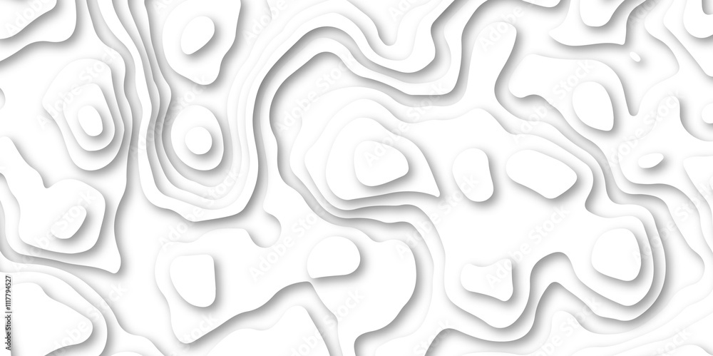 Abstract wavy line paper cut white background. Topographic geometric map relief texture with curved layers and shadow. Abstract soft white background with waves, textured, Papercut, background Abstract wavy line paper cut white background. Topographic geometric map relief texture with curved layers and shadow. Abstract soft white background with waves, textured, Papercut, background
