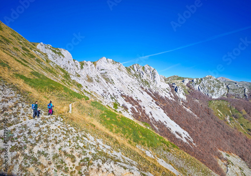 Rieti (Italy) - The summit of Monte di Cambio, beside Terminillo, with the alpinistic rock way named Valle Lunare. Over 2000 meters, Monte di Cambio is one of hightest peak in Monti Reatini mountain photo