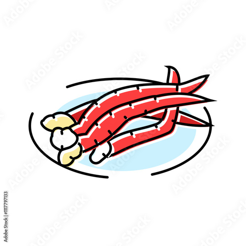 crab legs sea cuisine color icon vector. crab legs sea cuisine sign. isolated symbol illustration