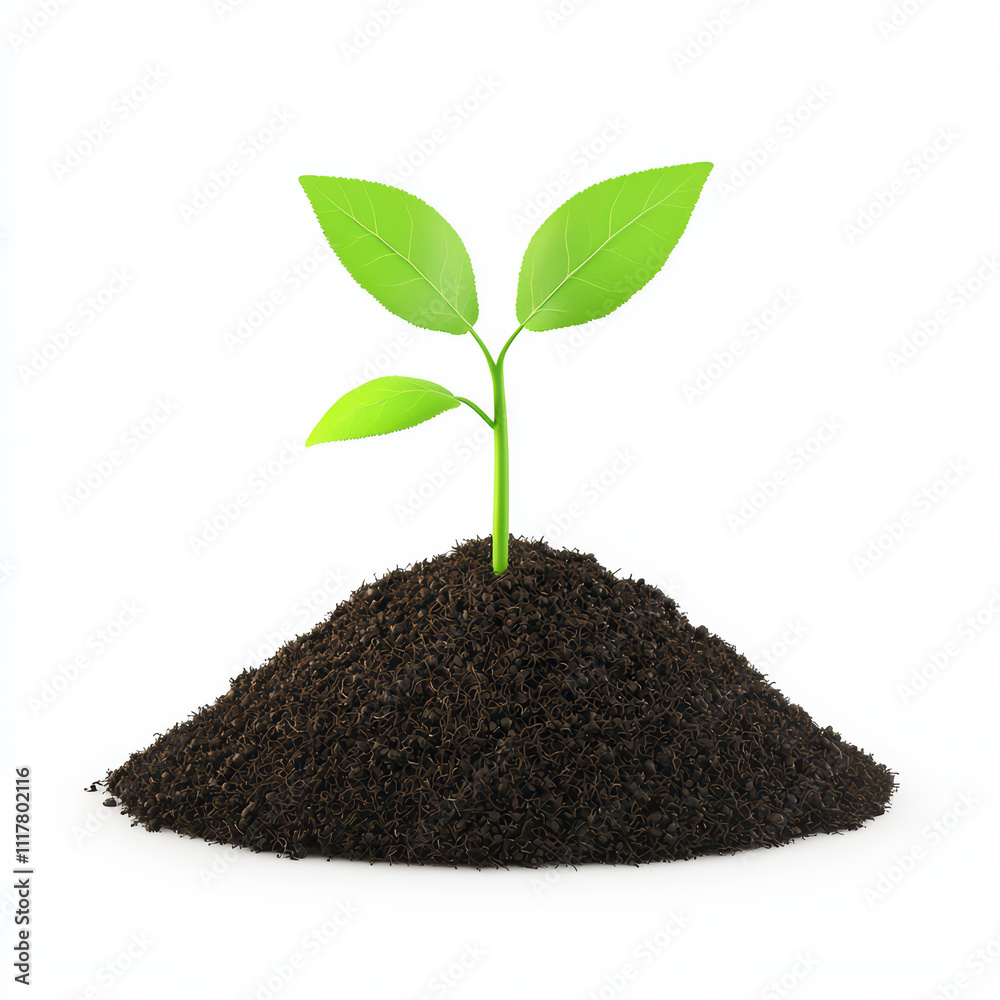small sapling with vibrant green leaves emerges from rich soil, symbolizing growth and renewal. This captures essence of nature resilience and beauty of new beginnings small sapling with vibrant green leaves emerges from rich soil, symbolizing growth and renewal. This captures essence of nature resilience and beauty of new beginnings