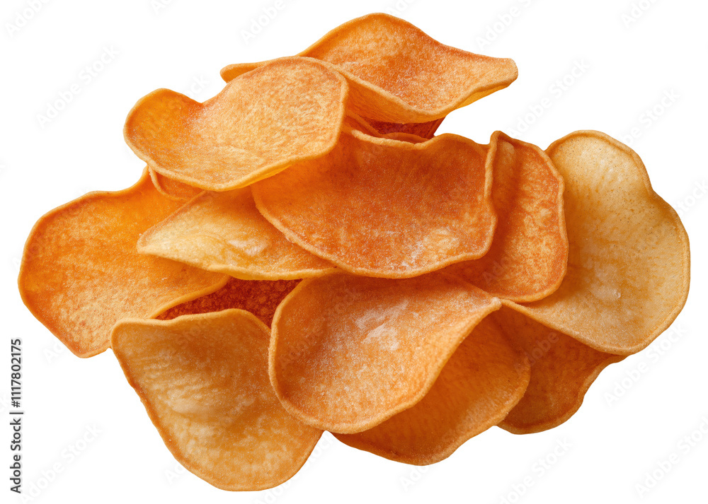 PNG Pile of crispy sweet potato chips