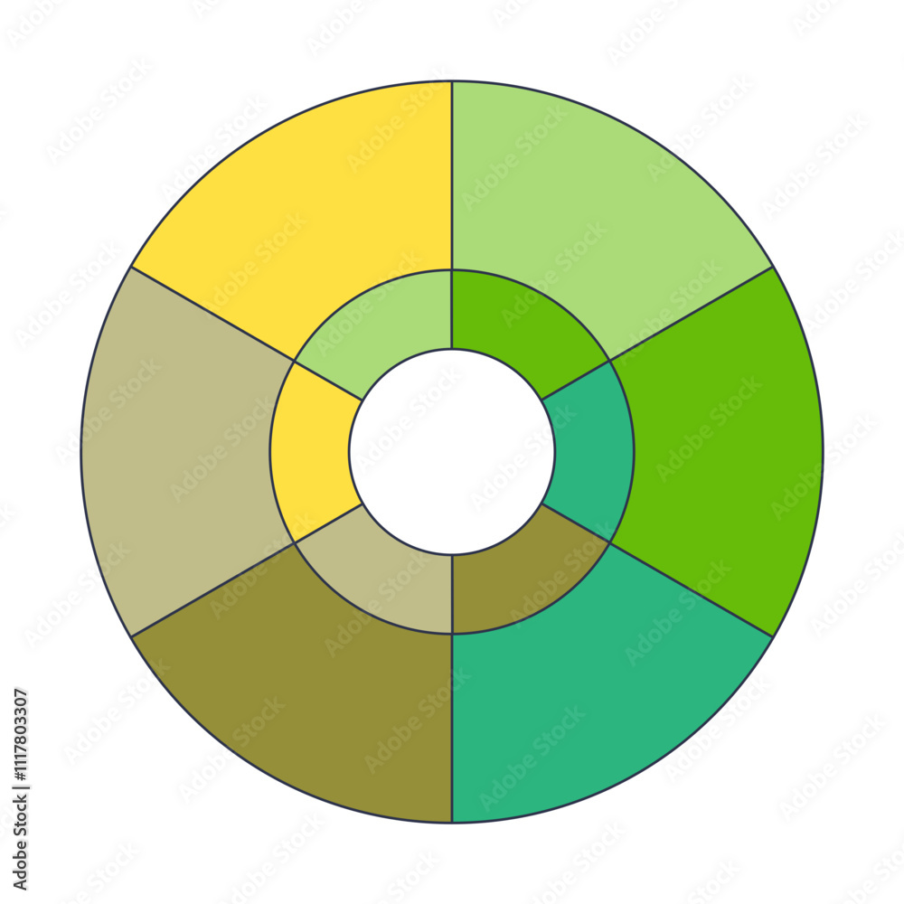 A color wheel showcasing various shades of green, symbolizing nature's diversity.