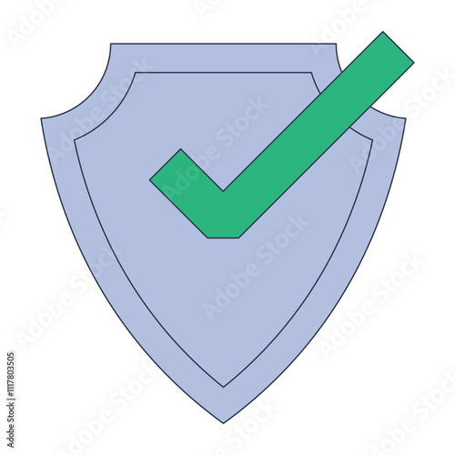 A shield with a checkmark symbolizes security and protection.