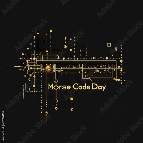 Morse Code Day Digital Circuit Design Art  
 photo