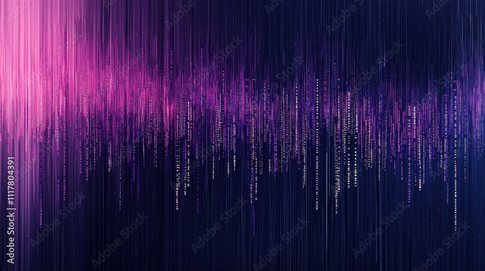 Abstract Digital River of Glowing Binary Sequences in Vibrant Pink and Blue Colors Abstract Digital River of Glowing Binary Sequences in Vibrant Pink and Blue Colors