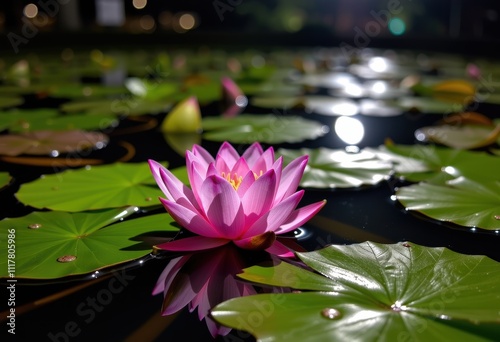 pink water lily