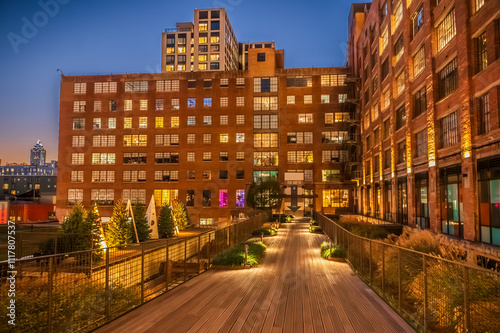 Fototapeta Naklejka Na Ścianę i Meble -  Ponce City Market at night is where the city whispers its secrets, Ponce City Market, Atlanta, Georgia, United States of America
