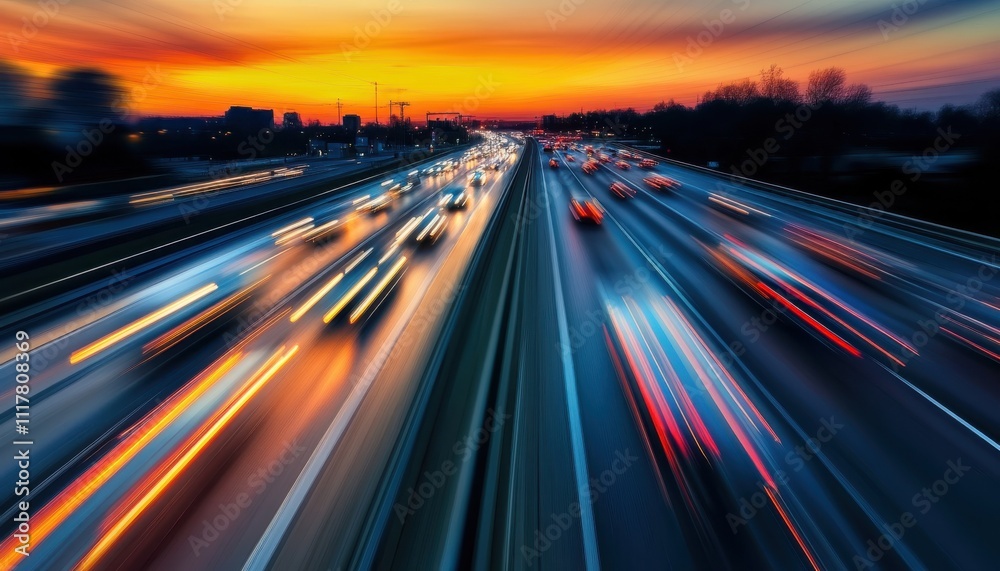 A blurry shot of a highway with cars driving down it. The image has a sense of motion and energy, as if the cars are racing down the road. The colors are vibrant and the scene is dynamic A blurry shot of a highway with cars driving down it. The image has a sense of motion and energy, as if the cars are racing down the road. The colors are vibrant and the scene is dynamic