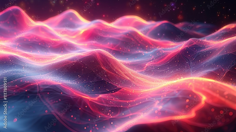 Abstract glowing red and blue energy waves background. Abstract glowing red and blue energy waves background.