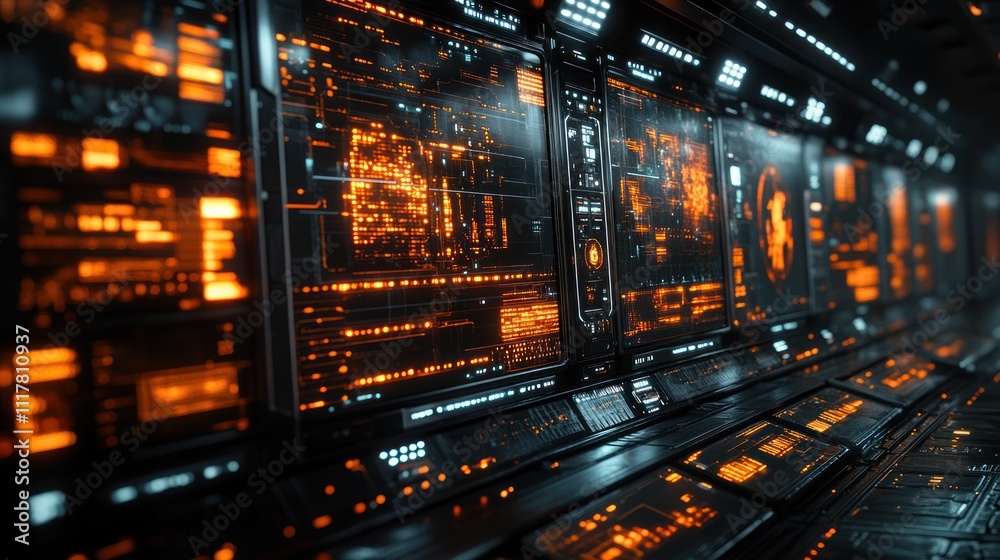 Futuristic Control Room Interface Futuristic Control Room Interface