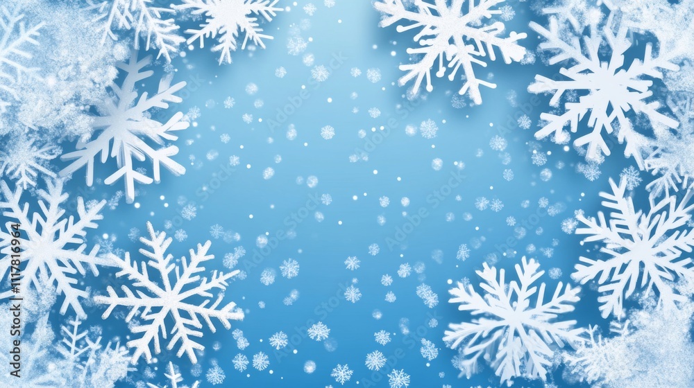 Snowflakes winter holidays background illustration generated by ai Snowflakes winter holidays background illustration generated by ai