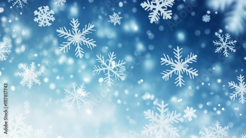 Snowflakes winter holidays background illustration generated by ai