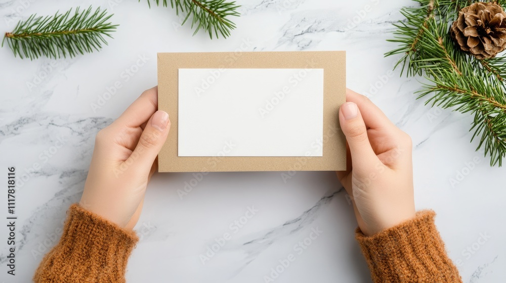 hand holding winter mockup. ai generated hand holding winter mockup. ai generated