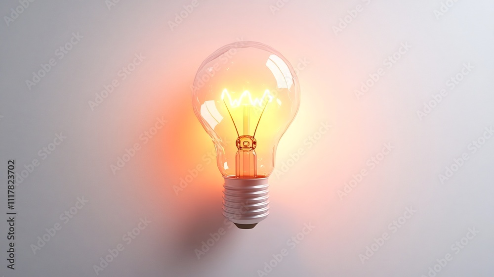 Glowing Light Bulb Shining with Innovative Ideas and Creative Solutions Glowing Light Bulb Shining with Innovative Ideas and Creative Solutions