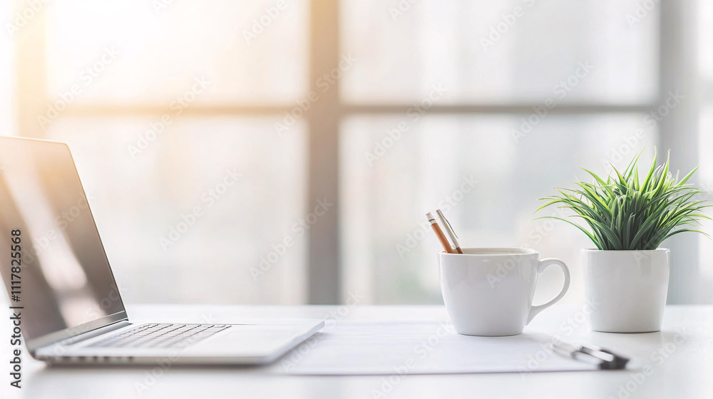 A smart goal setting worksheet displayed on a clean desk with a laptop, a green plant, and a cup of coffee. The worksheet is filled with achievable, relevant goals and action steps, while the A smart goal setting worksheet displayed on a clean desk with a laptop, a green plant, and a cup of coffee. The worksheet is filled with achievable, relevant goals and action steps, while the