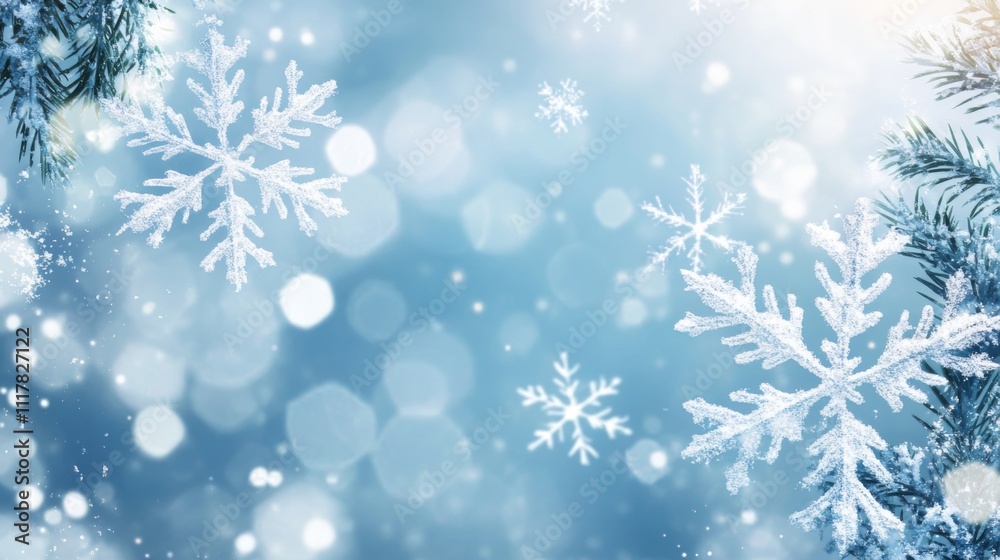 Snowflakes winter holidays background illustration generated by ai Snowflakes winter holidays background illustration generated by ai