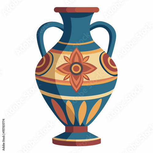 antique greek vase on white background