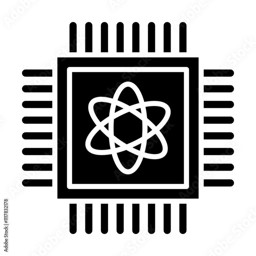 Quantum Computer glyph icon