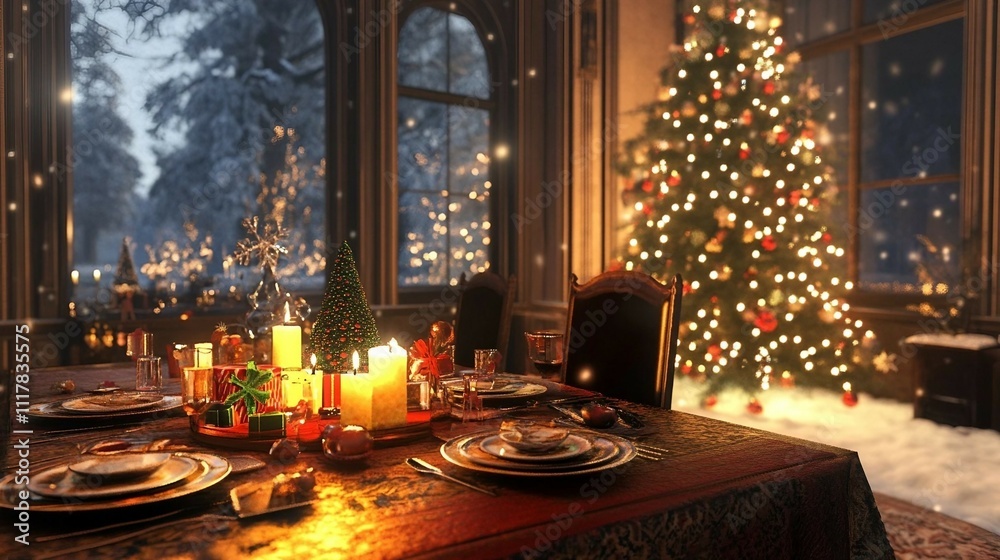 christmas tree with lights and decorations christmas tree with lights and decorations